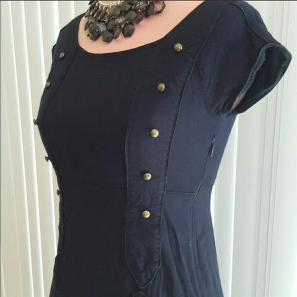 Anthropologie Navy Dress - Picture 2 of 9